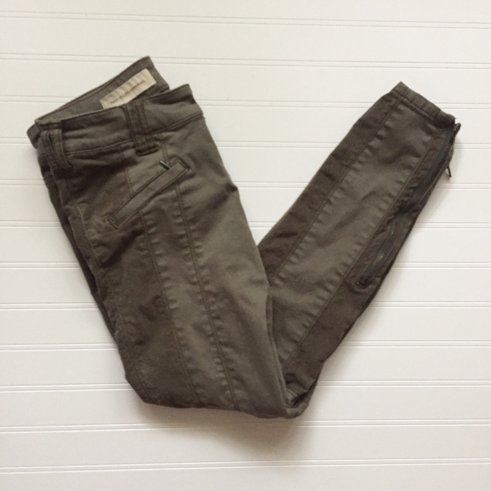 Anthropologie Moto Skinny Zip Corduroy Pants